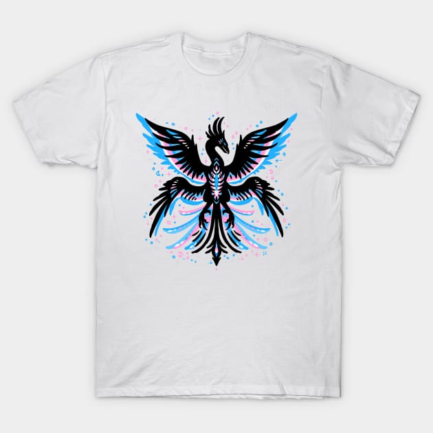 Trans Flag Phoenix T-Shirt by Things By Diana